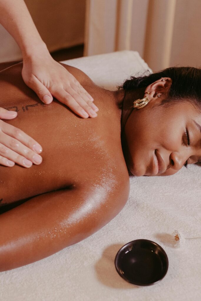 woman receiving massage